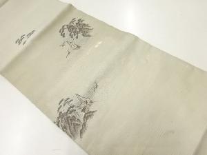 アンティーク　絽船に松模様織出し丸帯（材料）